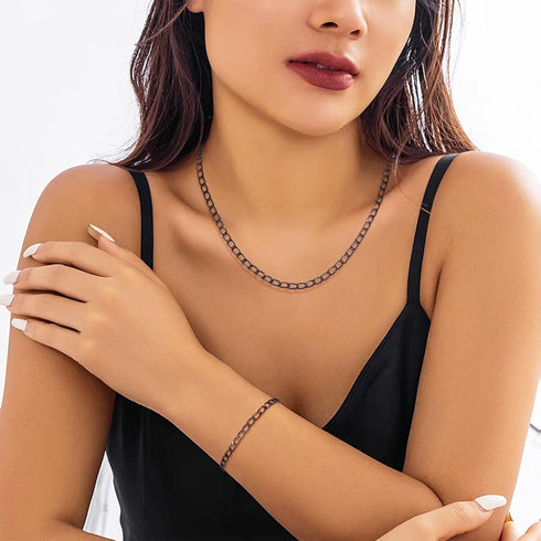 Pandahall 16.4 Feet Black Aluminum Curb Chains 7x4x1.2mm Diamond Cut Cuban Link Chains Jewelry Chains Roll for DIY Personalized Bracelet Necklace ...