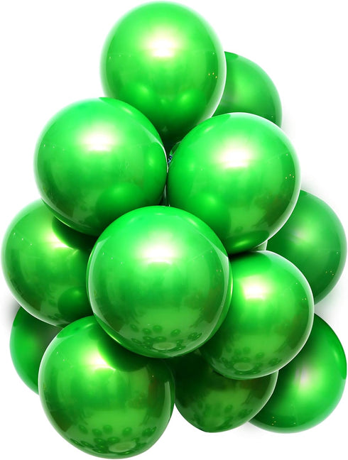 Metallic Green Balloons 50pcs 12 Inch Double Layer Chrome Green Balloons for Wedding, Birthday Party Decoration...