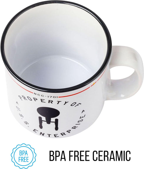 Silver Buffalo Star Trek NCC-1701 Property of The USS Enterprise Ceramic Camper Mug, 20 Ounces...