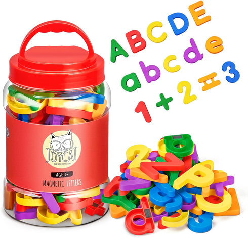104PCS Magnetic Letters Numbers Alphabet Fridge Magnets ABC 123 Preschool Educational Learning Plastic Colorful Toy Set Uppercase Lowercase Math S...