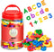 104PCS Magnetic Letters Numbers Alphabet Fridge Magnets ABC 123 Preschool Educational Learning Plastic Colorful Toy Set Uppercase Lowercase Math S...