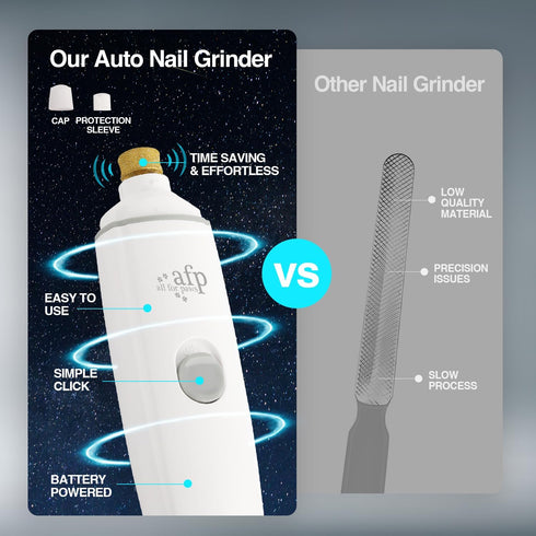 ALL FOR PAWS Dog Nail Grinder, Professional Electric Pet Nail Trimmer Super Quiet Painless Paws Grooming & Smoothing Tool for Large Medium Small D...