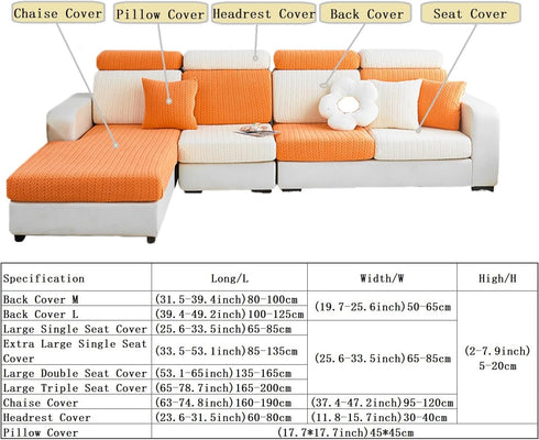 Magic Sofa Covers Soothing Home Sofa Cushion Covers Sofa Hero Covers for Couch Magic Couch Covers Stretch Slipcovers for Couches and Sofas (Wheat-...