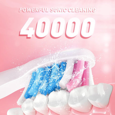 Electric Toothbrush for Adults with Holder and 10 Brush Heads, Rechargeable Toothbrush Electric Fast 2 Hr Charge Last 35 Days, 40000 VPM and 3 Mod...