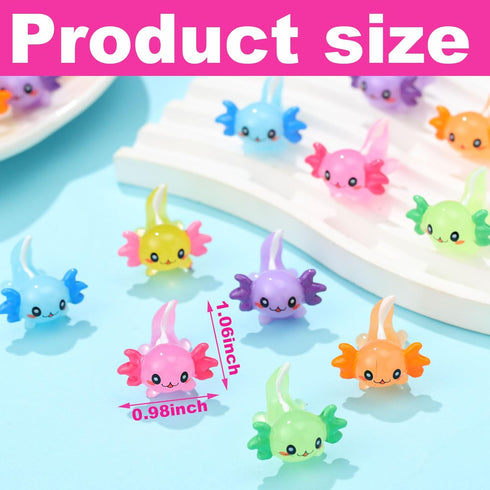 Junkin Mini Axolotl Resin Charms Miniature Axolotl Ornament Tiny Animal Figures for DIY Garden Dollhouse Birthday Party Decoration Aquarium(48 Pcs...