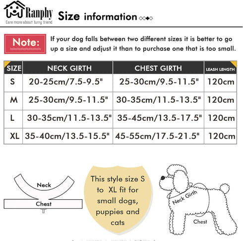 Ranphy Dog Harness and Matching Leash Set Girl Bling Rhinestone No-Pull Puppy Vest Doggie Cat Walking Training Harness Soft Suede Leather Collar A...