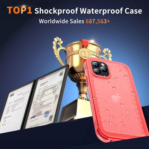 Cozycase Waterproof Case for iPhone 11 Pro Max, Shockproof Full-Body Rugged Bumper Sealed Case with Built-in Screen Protector for iPhone 11 Pro Ma...