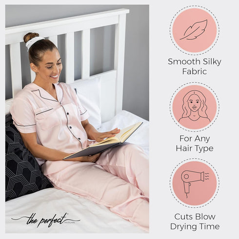 Microfiber Hair Drying Towel Scrunchies by The Perfect Haircare - Anti-Frizz & Silky Smooth - Ponytail/Bun Holder - Quick Drying & Absorbent - for...