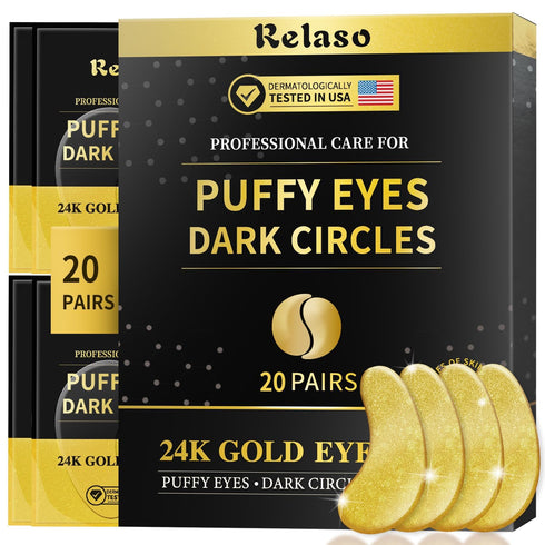 Under Eye Patches, Dermatology Golden Eye Mask with Amino Acid & Collagen, Cooling Eye Care for Wrinkles, Puffy Eyes & Dark Circles, Skincare Trea...