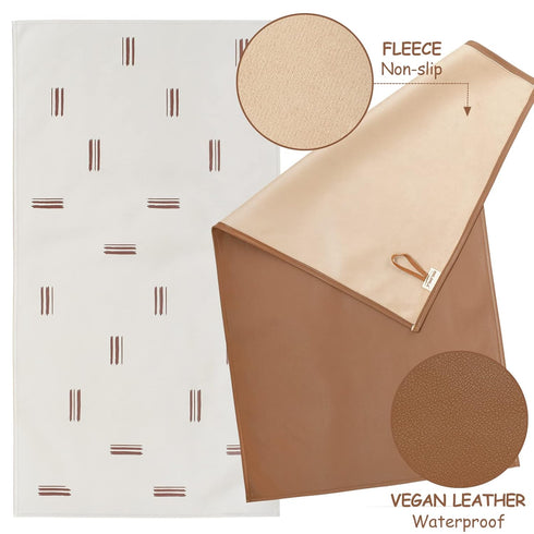 Owlowla Baby Diaper Changing Pad Portable Changing Mat Travel Changing Pad Liner for Baby and Small Toddler(Classic Brown&Brush Strokes)...