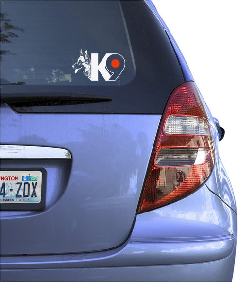 K9 German Shepherd Clear Vinyl Decal Sticker for Window, Police Dog Warning Guard Sign Art Print...