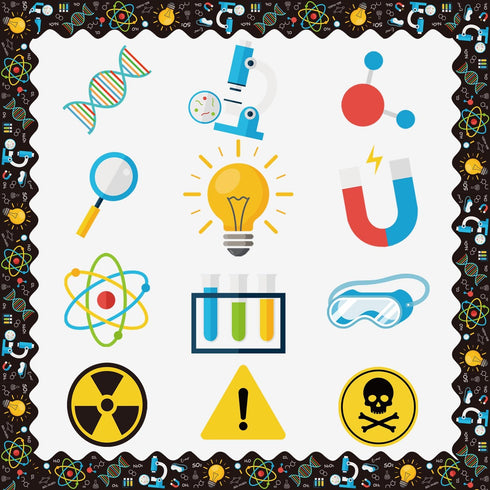 98Pcs Science Classroom Bulletin Board Decorations with Borders,Science Classroom Decor Paper Cutouts Teacher Must Haves Science Theme Back to Sch...