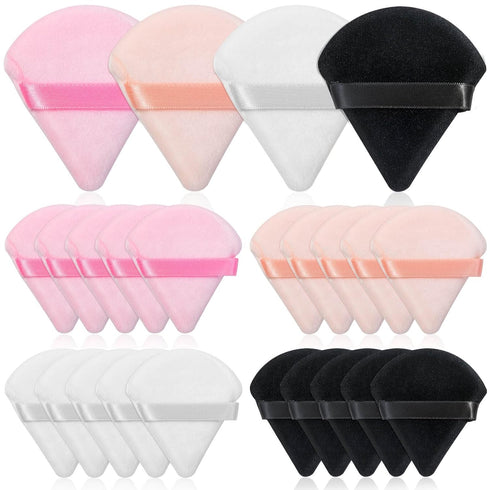 20pcs Triangle Powder Puff, Setting Powder Puff for Make Up, Face Puff Pads for Loose Powder and Press Powder, Makeup Sponge Powder Applicator for...