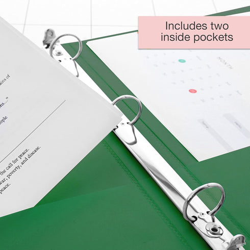 BAZIC 3 Ring Binder 1/2" Economy View Binders Organizer - Green, Round Ring, Hold 100 Sheets Paper, for School Office Home, 1-Count...