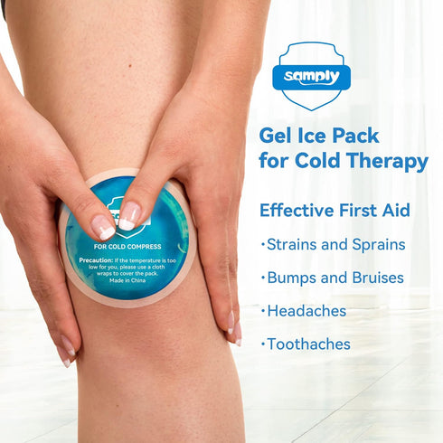 samply Small Gel Ice Packs for Boo Boos, Cold Packs for Injuries Reusable Pain Relief, Headaches and Toothaches,Eyes, Face, 5 Pack Mini Round Ice ...