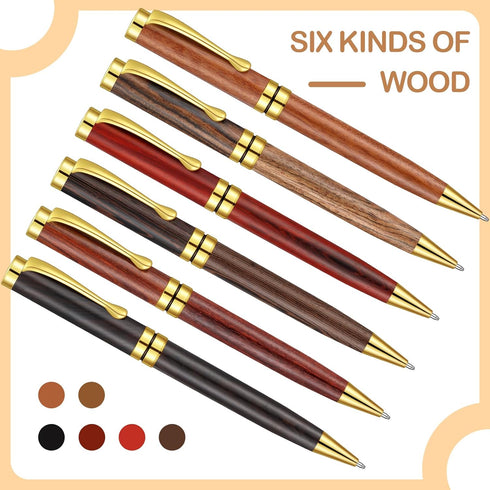 Yeaqee Luxury Wood Ballpoint Pens 1.0mm Elegant Fancy Writing Pens Wooden Black Ink Pens Graduation Gift Pen for Men Women Employee Teacher Journa...
