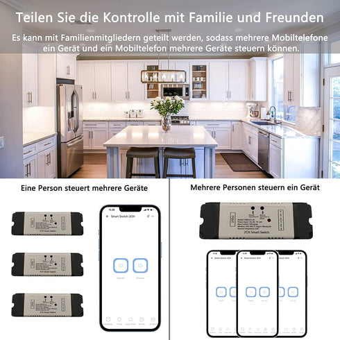 2 Channel EWelink Wireless Switch with Enclosure WiFi Switch Module Remote Control DIY Smart Home Bluetooth Relay 7-32V Power Input Compatible wit...