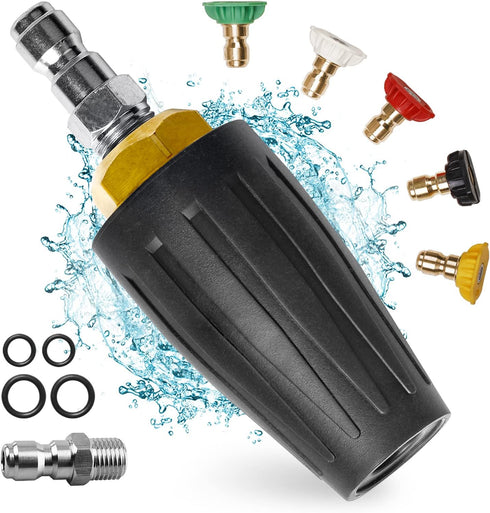 4000PSI Turbo Nozzle Universal Pressure Washer Nozzle Tips Rotating Nozzle 2.6Orifice Power Washer Nozzle Accessories 2.6GPM Spray Nozzle for Conc...