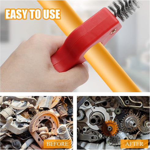 2PCS 4-in-1 Copper Tubing Brush Copper Pipe Cleaner Tool?Steel Bristles, Deburring Brush Cleans Inside and Outside Wire Brush for Plumbing Install...