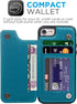 Compatible with iPhone 7 & 8 (4.7 inch) Flip Case, Blue Synthetic Leather Butterfly Embossed Kickstand Card Holder Wallet Case with Credit Card Sl...