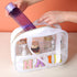 Chenille Letter Patch Clear Bag,Preppy Multi-purpose PVC&Nylon Clear Makeup Bag with Handles,Large Travel Makeup Toiletry Storage Zipper Pouch, To...