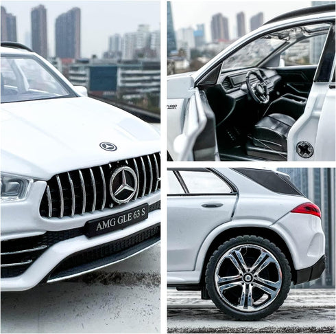 Benz GLE63S AMG Model Car 1/32 Alloy Diecast Pull Back Toy Car with Light and Sound Model Vehicle for Boys Girls Gift(White)...