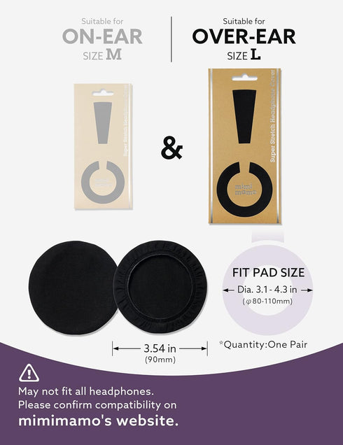 for Earpads Repair & Protection | Mimimamo Super Stretch Headphone Cover L Size (Black) May not fit All Headphones. Please Confirm Compatibility o...