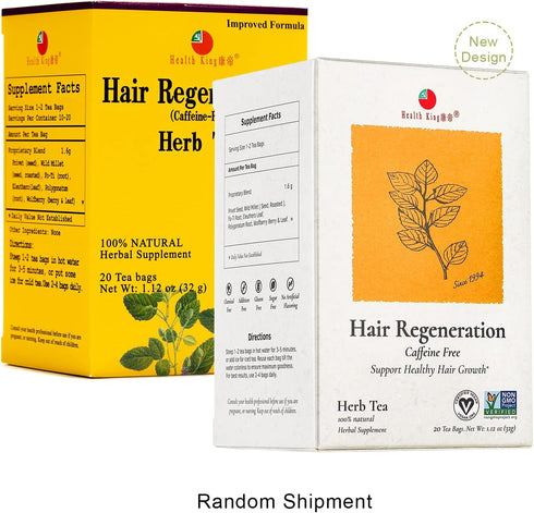 Health King Hair Regeneration Herb Tea, Teabags, 20 Count Box...