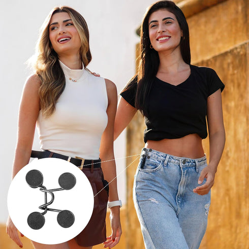 Andibro Pant Waist Tightener, 4 Set Jean Buttons for Loose Jeans, Adjustable Waist Buckle Set Adjustable Waistband Tightener Button for Jeans to M...