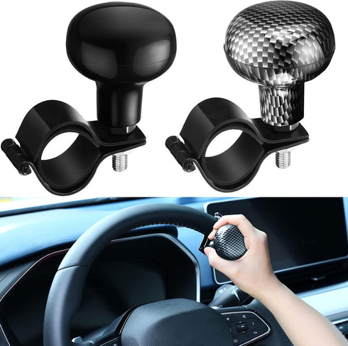 2 Pieces Steering Wheel Spinner Knob Vehicle Steering Wheel Turn Ball Knob Suicide Power Handle Accessories for Cars, Trucks, Tractors, Boats, Gol...