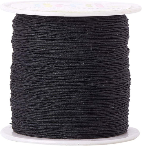Pandahall 150 Yards Nylon Beading Cord 0.5mm Braided Nylon Thread String Chinese Knotting Cord with Plastic Spool for DIY Craft Jewelry Making (Bl...