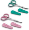 PAFASON 4" Stainless Steel Curved & Straight Embroidery Scissors Set with Premium PU Leather Cover Rubber Ring Handle Perfect for Cross Stitch Cro...