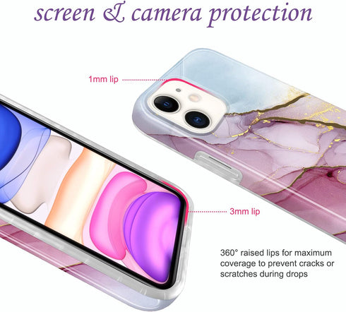 JIAXIUFEN Compatible with iPhone 11 Pro Case Gold Electroplated Glitter Marble Slim Shockproof Flexible TPU Soft Cover Phone Case for iPhone 11 Pr...