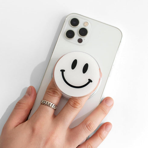 Magsafe Compatible Mobile Phone Grip Stand Holder Cute Smile Face Shape Expandible Collapsible for Kindle Smartphone Tablet Cell Phone Accessory (...
