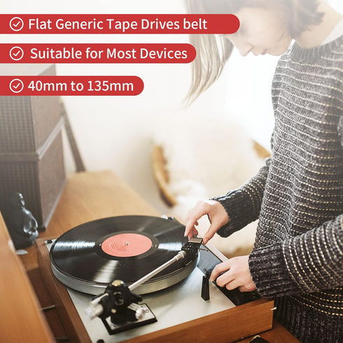 Recorder Rubber Belts - Cassette Recorder Repair Maintenance Mix Flat Cassette Tape Machine Rubber Belts 40-135MM (50PCS) (Width 3MM)...