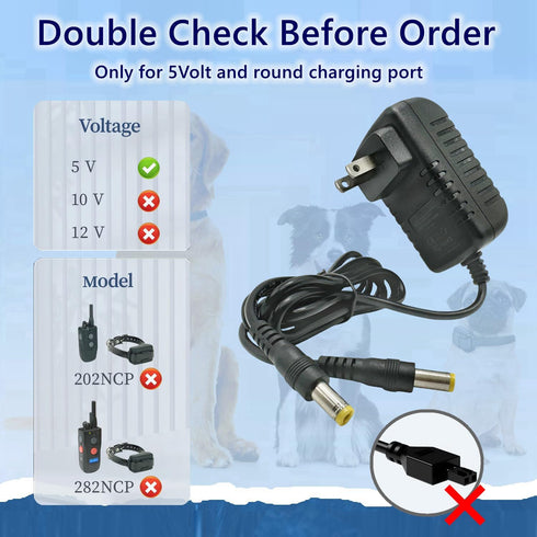 Replacement Cord for Mini Educator E Collar Charger, Dual Lead Charger Compatible with Educator 300, 400 Series, RX, FOB and BP-504 Dog Training C...
