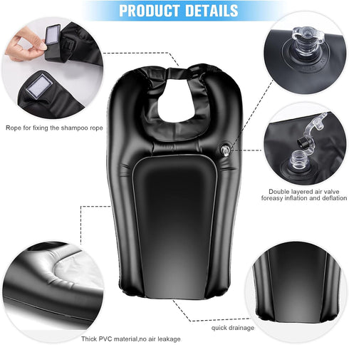 Hair Washing Tray for Sink at Home, Shampoo Tray, Portable Sink for Washing Hair, Portable Shampoo Bowl for Bedridden, Handicapped, Kids, Seniors,...