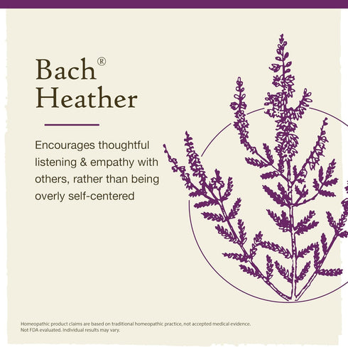Bach Original Flower Remedies, Heather for Empathy (Non-Alcohol Formula), Natural Homeopathic Flower Essence, Holistic Wellness and Stress Relief,...