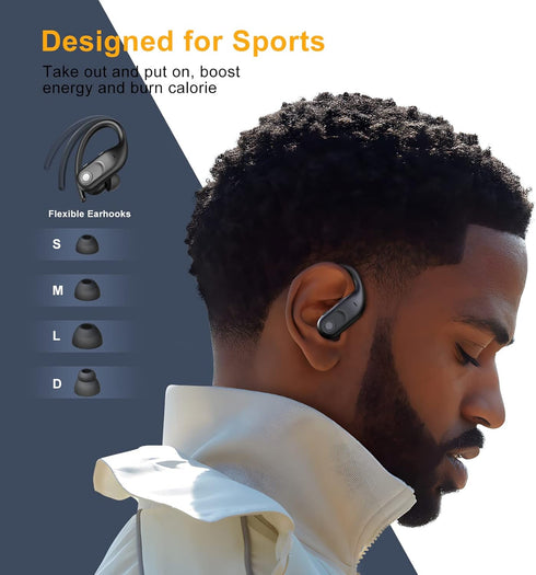 Wireless Earbuds Bluetooth Headphones 130Hrs Playtime with 2500mAh Wireless Charging Case LED Diaplay Hi-Fi Waterproof Over Ear Earphones for Spor...