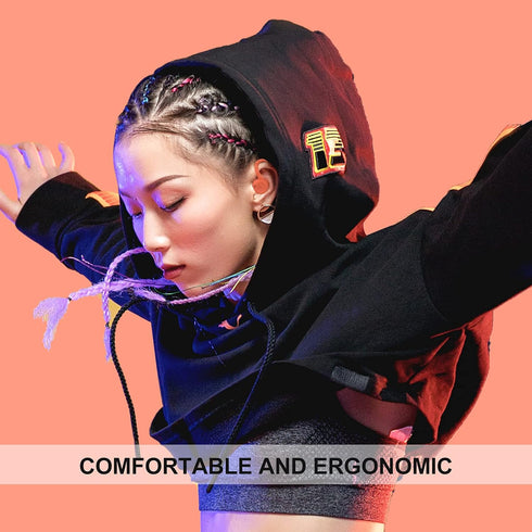 Orange Over Ear Wireless Earbuds with Earhooks Running Bluetooth Earbuds with ear hook Waterproof Small Earphones in Ear Headphones Noise Cancelli...