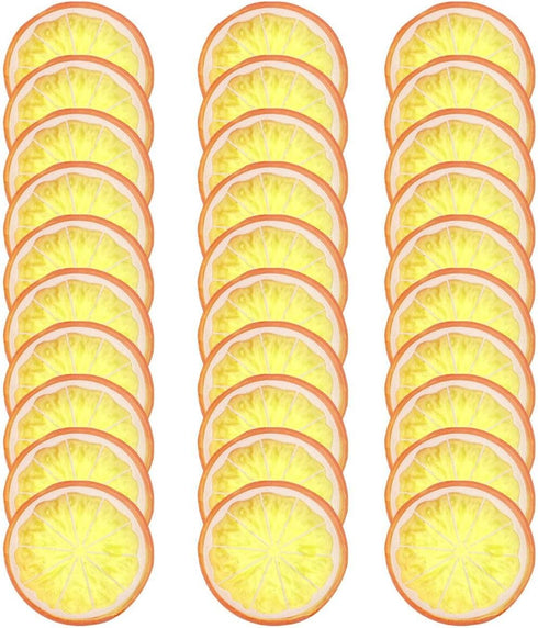 30 PCS Artificial Lemon Slices - Simulation Lemon Slices Plastic Fake Fruit Artificial Lifelike Small Fruit Model for Home Kitchen Table Party Dec...