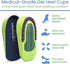 Gel Heel Cups for Pain Relief (Pair) - Shock Absorbing Pads for Plantar Fasciitis, Achilles Tendonitis, Bone Spurs, Flat Feet - Heavy Duty Cushion...