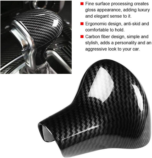 Fydun Gear Shift Knob Car Carbon Fiber Interior Shift Knob Cover Trim Shift Knob Cover Handbrake Grip Interior Decor for A5 / 2012-2016...