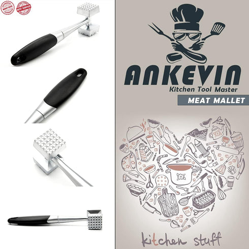 Meat Tenderizer, Dual-Sided Nails Meat Mallet, Meat Hammer Used for Steak, Chicken, Fish?Meat Pounder With Rubber Comfort Grip Handle, 8.8 inches ...