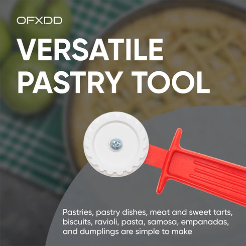 Pasta Cutter Wheel - Hand Ravioli Cutter - Dough Pastry Crimper for Baking - Fluted Pastry Cutter Wheel with Plastic Handle...