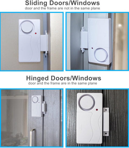 WSDCAM Wireless Door Alarm with Remote 2 Pack, Battery Included, 105 dB Loud Pool Door Alarm, Wireless Door Open Alarms Sensor for Kids Safety Hom...