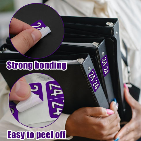 2024 Year Stickers, Self Adhesive Number Label Stickers Rectangle Coded File Folder Labels for End Tab File Folders Office Home Supplies (Purple)...