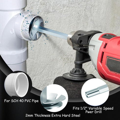 Plumbing PVC Fitting Socket Saver, PVC Pipe Reamer Cutter for Removing SCH 40 from Hub, Fits 1/2" Variable Speed Power Drill, Bit Socket Saver Ins...