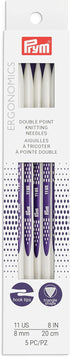 Pyrm Ergonomics 8-Inch Double-Point Knitting Needle, Size 11 (5-Pack)...