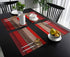 Vandarllin Christmas Red Brown Placemats Set of 6, Retro Rustic Barn Wood Texture Polyester Stain Resistant Table Mats Washable Placemat Decoratio...